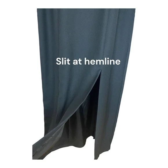 Night Way Long Sleeve Black and Gold Long Occasion Dress Size 16 - Picture 5 of 6